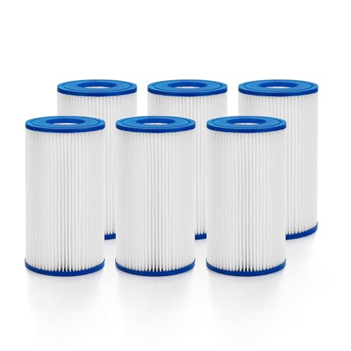Shop-Vac Type A/C Pool Filter Cartridge, Type III Replacement Filter Cartridge for Pool Filter Pumps, Heavy Duty, Easy Set, 6-Pack