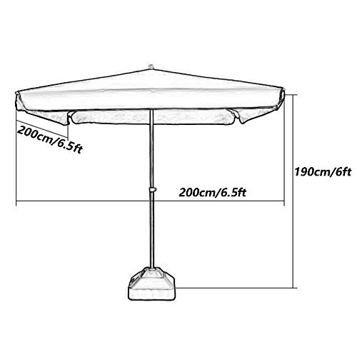 Parasol de jardin carré ombrage extérieur pour balcon table terrasse - 3
