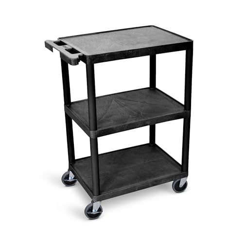 Image of FSE 373-HE34-B Utility Cart - 3 Shelves Structural Foam Plastic