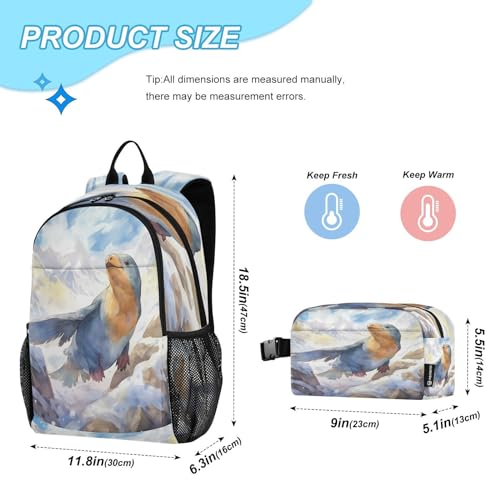 Sac à dos ornithorynque résistant avec sac repas isotherme intégré - 2