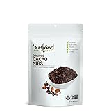 Sunfood Organic Cacao Nibs - Cacao Nibs Organic, Dark Chocolate Nibs, Raw Cacao Nibs, Sugar Free Cocoa Bean Chips, Unsweetened Coco Bits with Theobromine, USDA Organic, Keto, Raw, Vegan - 8 oz Bag