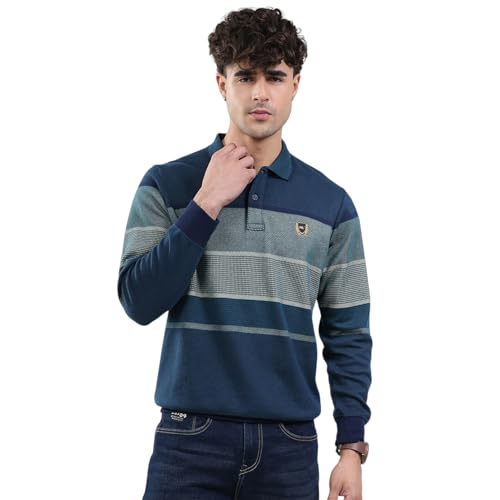 Image of Monte Carlo Men Regular Fit Solid Printed Collar Neck Button Closure Full Sleeve Winter Men T-Shirt (Pack of 1)