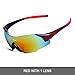 Wolfbike UV400 Cycling Glasses Mountain Bike MTB Sunglasses Eyewear - ONE Lens (New Black red)