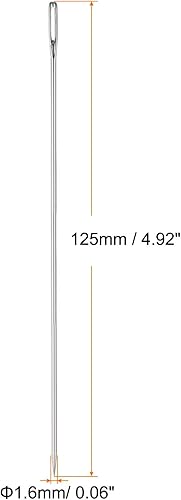 Miniatura 7 de HARFINGTON Agujas de rebordear 0.063 in de diámetro, agujas de coser rectas largas de acero inoxidable, agujas de coser de 4 pulgadas