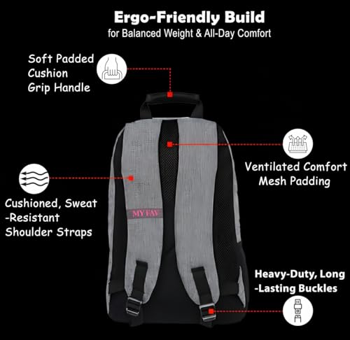 Image of MY FAV Laptop Backpack | Printed Lightweight Laptop Bag for Men & Women | Water-Resistant Office, School & College Backpack | Spacious & Durable with Multi Compartments |Fits Up to 17 inch Laptop
