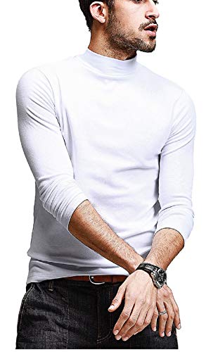 Image of DENIMHOLIC Men's Cotton Full Sleeve High Neck t Shirts for Men, Turtle Neck t Shirt for Men