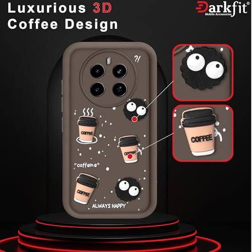 Image of Back Case Cover Compatible with Realme P1 Pro 5G | Cute Fun Cartoon Ball 3D Coffee Silicone Case | Body Protection | Camera Protection | Shock Proof | Color Brown | Pack of 1
