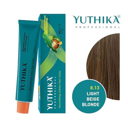 Image of Yutika Professional Creme Hair Color 100gm Light Beige Blonde 8.13