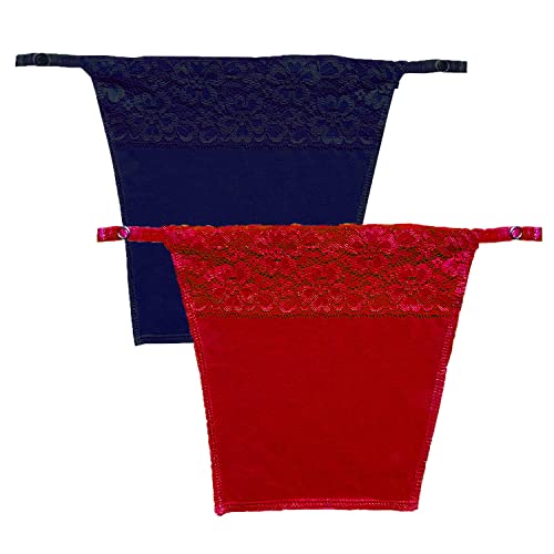 Image of Cotton Clip-on Mock Lace Camisole for Women,Deep Neck Cleavage Cover Cami Secret