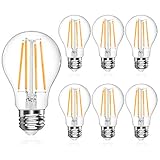 LANGREE A19 LED Light Bulb, LED Filament Bulbs, 6W(Equivalent 60 Watt), Dimmable, 2700K Soft White,...