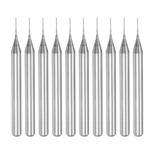 uxcell 10Pcs 0.4mm Carbide End Mill Engraving Milling Cutter
