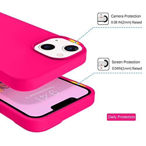 Bentoben Iphone 13 Mini Case, Iphone 13 Mini Phone Case, Slim Fit Liquid Silicone Soft Gel Rubber Anti-Scratch Shockproof Phone Cover With Microfiber Lining For Iphone 13 Mini 5.4", Hot Pink #TOP4