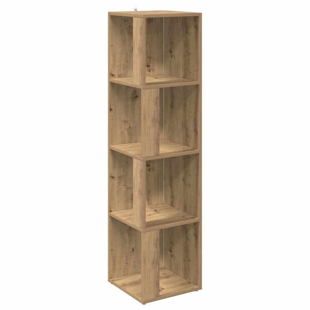 vidaXL Armoire d'angle chêne Artisanal 33x33x132 cm Bois d'ingénierie, étagère d'angle, bibliothèque, vitrine, étagère à Livres, Armoire