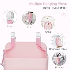 Maliton Hanging Chaning Diaper Caddy–Crib Diaper Organizer–Diaper Stacker for Crib Playard or Wall Nursery Caddy Organizer for Cribs Playard Baby Essentials Storage