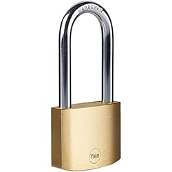 Candado Yale 50Mm Yale Y110B/50/166/1 Candado De Seguridad de Latón Latonado 50 mm Arco Largo Y110B Blister