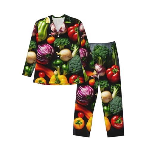Pyjama à manches longues pour hommes en coton noir avec poches