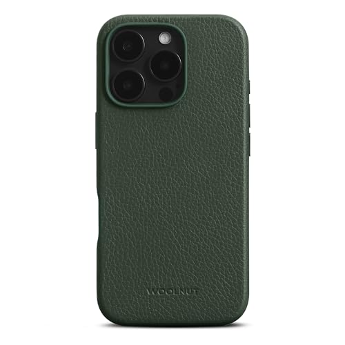 Étui iPhone 16 Pro Woolnut en cuir vert coque mince MagSafe idéale pour le quotidien urbain