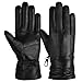 Price comparison product image Hand Fellow Genuine Sheepskin Women Leather Gloves, Women Winter Gloves Fleece Lined Touch Screen Driving Gloves (Black, M)
