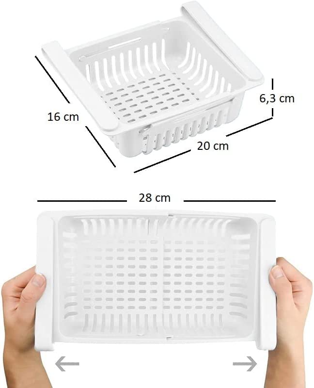 Organizer Per Frigorifero Con Scomparti Regolabili – Contenitore In PET Trasparente Con Manico, Per Verdure, Frutta, Snack E Uova – 4/8 Griglie - 2
