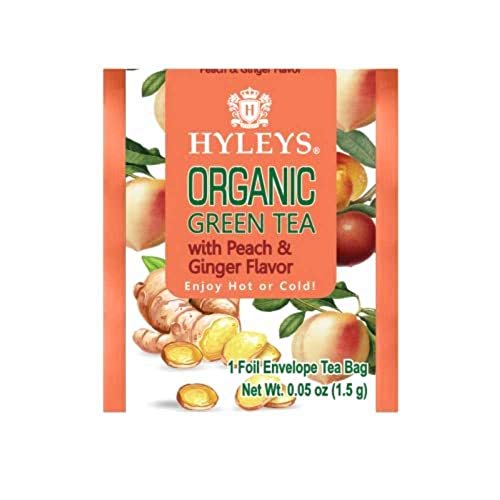 Hyleys Organic Green Tea Peach And Ginger Flavor - 25 Tea Bags #TOP4