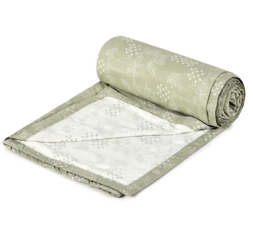 Image of Amazon Brand - Umi Double Bed Dohar Blanket Cotton 160 TC | AC Quilt 84x96 Inches | Three Layer Soft Lightweight Comforter | Trendy Elegant Bedspread