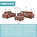 SIENWIEY Top Grain Leather Sofa，Leather Sofa and Loveseat Set with Ottoman for Living Room Furniture Set，Italian Leather Couch for House/Office/Hotel(Brown，Sofa Loveseat 2 Pieces)