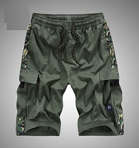 KENID Shorts cargo masculino de verão com vários bolsos, camuflado, patchwork, casual, para atividad