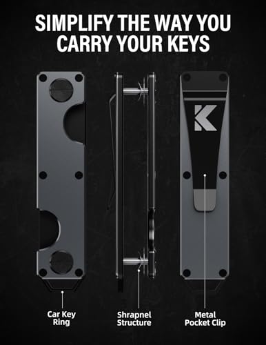 Image of Key Organizer Key Holder Compact Key Case Minimalist Metal Key Chain Key Holder for Keychain Secures 8-10 Keys EDC