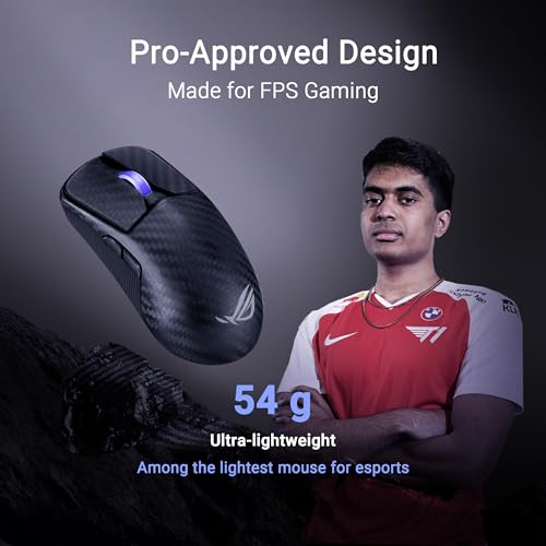 ROG Harpe Ace Extreme - Mouse da Gioco Senza Fili, Sensore ROG Aimpoint da 42.000 DPI, Connettività Trimode, Cinque Pulsanti Programmabili con Aim Lab Settings Optimizer, Ultra Leggero da 47 g, Nero - Mouse gaming - Immagine 2