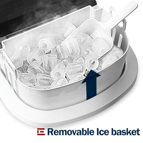 Máquina de hielo compacta eléctrica 26 lbs por día miniatura 4