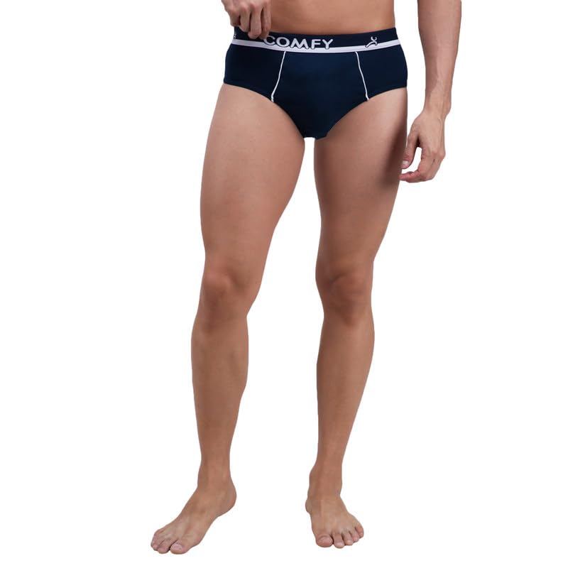 Image of Amul Comfy Men's Solid Cotton Briefs with Soft Waistband (Color Airforce)