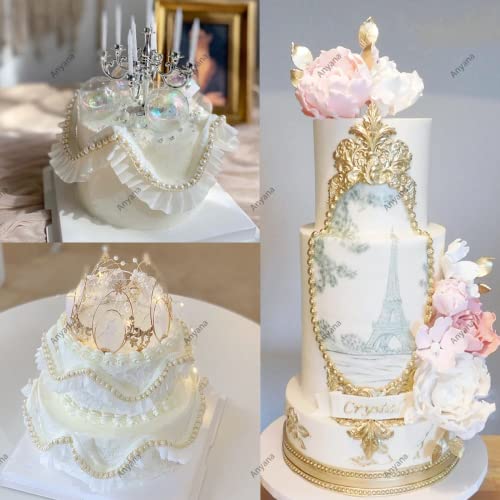 Anyana Bead Jewel Pearl Chain Rope Stone Border Mould Cake Fondant Impression Gum Paste Mold For Sugar Paste Gumpaste Cupcake Decorating Topper Decoration Sugarcraft Sugar Biscuit Decor #TOP2