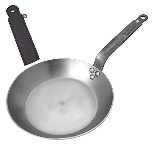 DE BUYER 5610.20 Mineral B Element Bratpfanne, Eisenstahl Plus Handschutz Griffschutz Spar-Set (20 cm)
