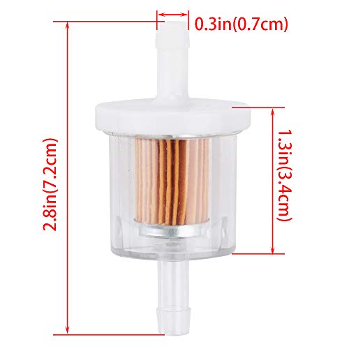 Tvent 1/4" Fuel Filter 493629 691035 With Fuel Line Camp Replacement For 49019-0027 49019-7001 845125 Motorcycle Motor Lawn Tractor Mower (Pack Of 8) #TOP1
