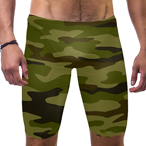 Jammers de natación de secado rápido y ajuste elástico con estampado de camuflaje para hombre