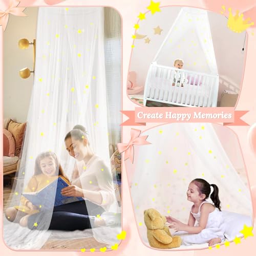 South To East Betthimmel mit fluoreszierenden Sternen, leuchtet im Dunkeln, Moskitonetz für Baby, Kinder, Jungen, Mädchen, Tochter. Galaxy Betthimmel für Babybett, Kinderbett