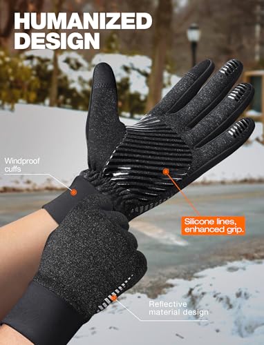 Rivmount US2024-RG801 DARKBLACK L Winter Gloves Women Men - Warm Gloves Cold Weather thumb #3