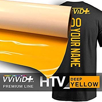 VVIVID+ Deep Yellow Premium Line Heat Transfer Film 12 Inches x 36 Inches (3 Feet)