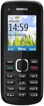 Nokia C1 02 Sim Free Mobile Phone Black