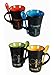 Produktbild Kaffeebecher Kaffeetassen Keramik farbig sortiert mit Löffel Coffee Motiv 300 ml 4 Stück Set