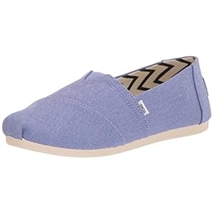 TOMS Women’s Alpargata Loafer Flat, Bright Iris Heritage Canvas, 8