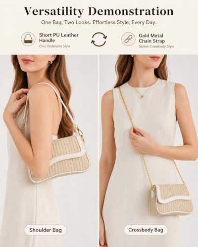Image of Amszke Shoulder Bag for Women Y2K Crossbody Purse PU Leather Underarm Handbag 2 Adjustable Strap for Daily Commute Travel