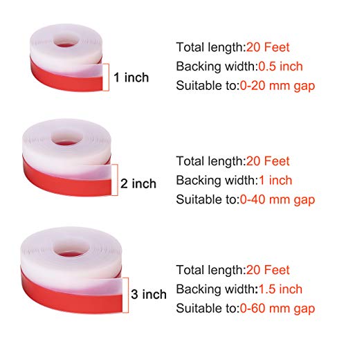 Torrami Wide Silicone Weather Stripping 3 Inch Width 20 Feet Length, Draft Stopper Seal For Barn And Garage Door Under Bottom,Top, Sides, Transparent #TOP1