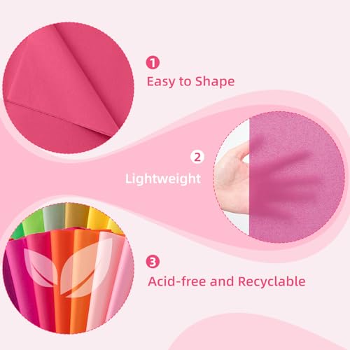 Image of Simetufy 1000 Sheets 20 x 30 Tissue Paper 40 Assorted Colors for Gift Bags | Tissue Paper Bulk for Gift Bags Crafts Wrapping, Colored Tissue Paper Squares for Birthday Wedding Holiday Decor Christmas