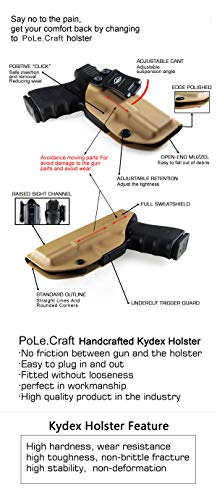 Ruger EC9S Holster, Kydex IWB Holster Custom Fit: Ruger EC9S / LC9 / LC9S / Ruger LC380 Pistol - Inside Waistband - Adj. Cant Retention - Cover Mag-Button - No Wear - No Jitter