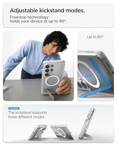 Image of Spigen Ultra Hybrid S MagFit | Samsung Galaxy S26 Ultra Case [Reinforced Kickstand] [Transparent] Galaxy S26 Ultra Back Cover | TPU+PC - Clear White