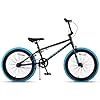 cubsala Freestyle BMX Bike, 20 Inch Kids Bicycle for 7-13 Years Old Kids and Beginner Level Rider, Black with Blue Tires #4