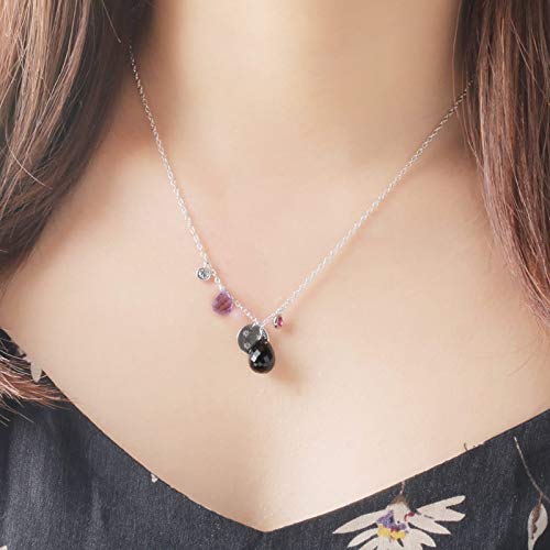 Collier Argent Anti-Ternissement avec Lien Clavicule Onyx Noir Confort - 2