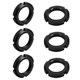 uxcell M33x1.5mm Retaining Four-Slot Slotted Round Nut, 6Pcs Carbon Steel Round Lock Nut for Various Rolling Bearings, Industrial Field, Black