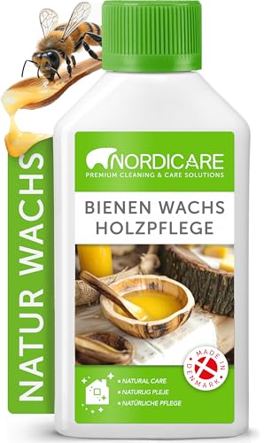Nordicare Bienenwachs 250ml für Holz & Möbel - Holzpflege Bienen-Wachs für effektiven Holzschutz - Möbelpflege Holzwachs, Möbelwachs, Beeswax Wood Polish